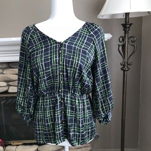 Banana Republic long sleeve navy blouse
